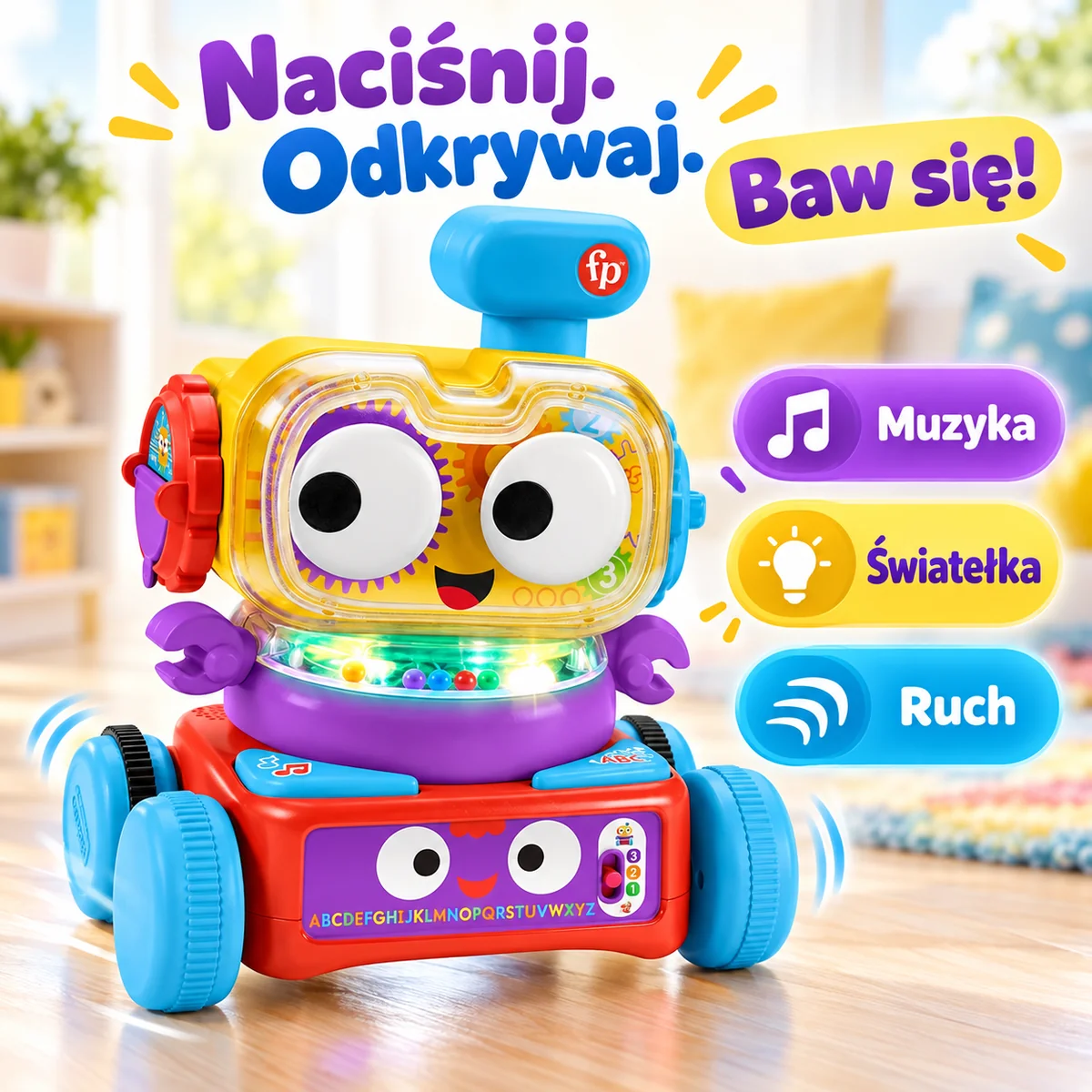 Robot Fisher-Price HCK41 z muzyką, światełkami i ruchem Robot Fisher-Price HCK41 z muzyką, światełkami i ruchem