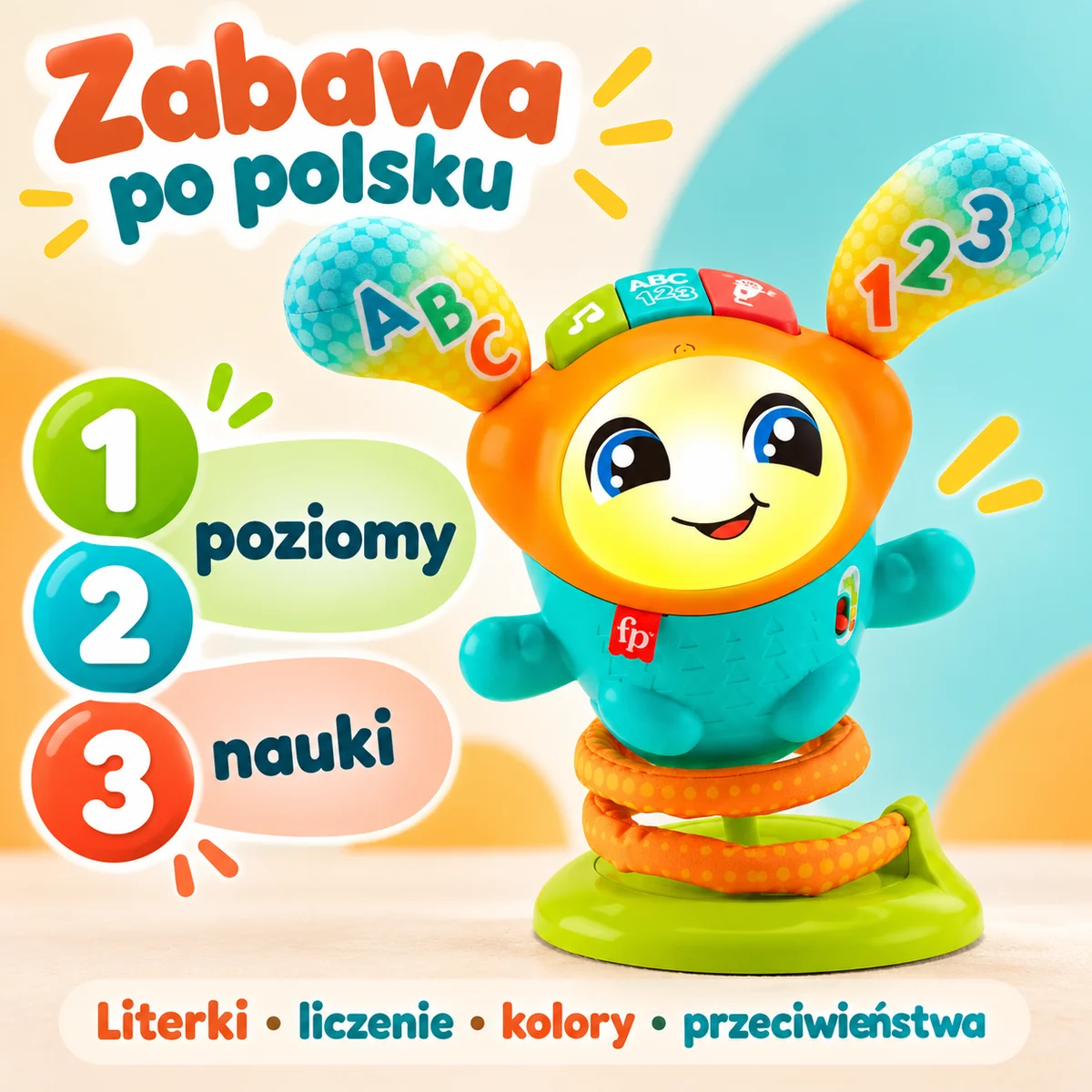 Taneczny DJ HND41 po polsku: trzy poziomy nauki, literki, liczenie, kolory i przeciwieństwa