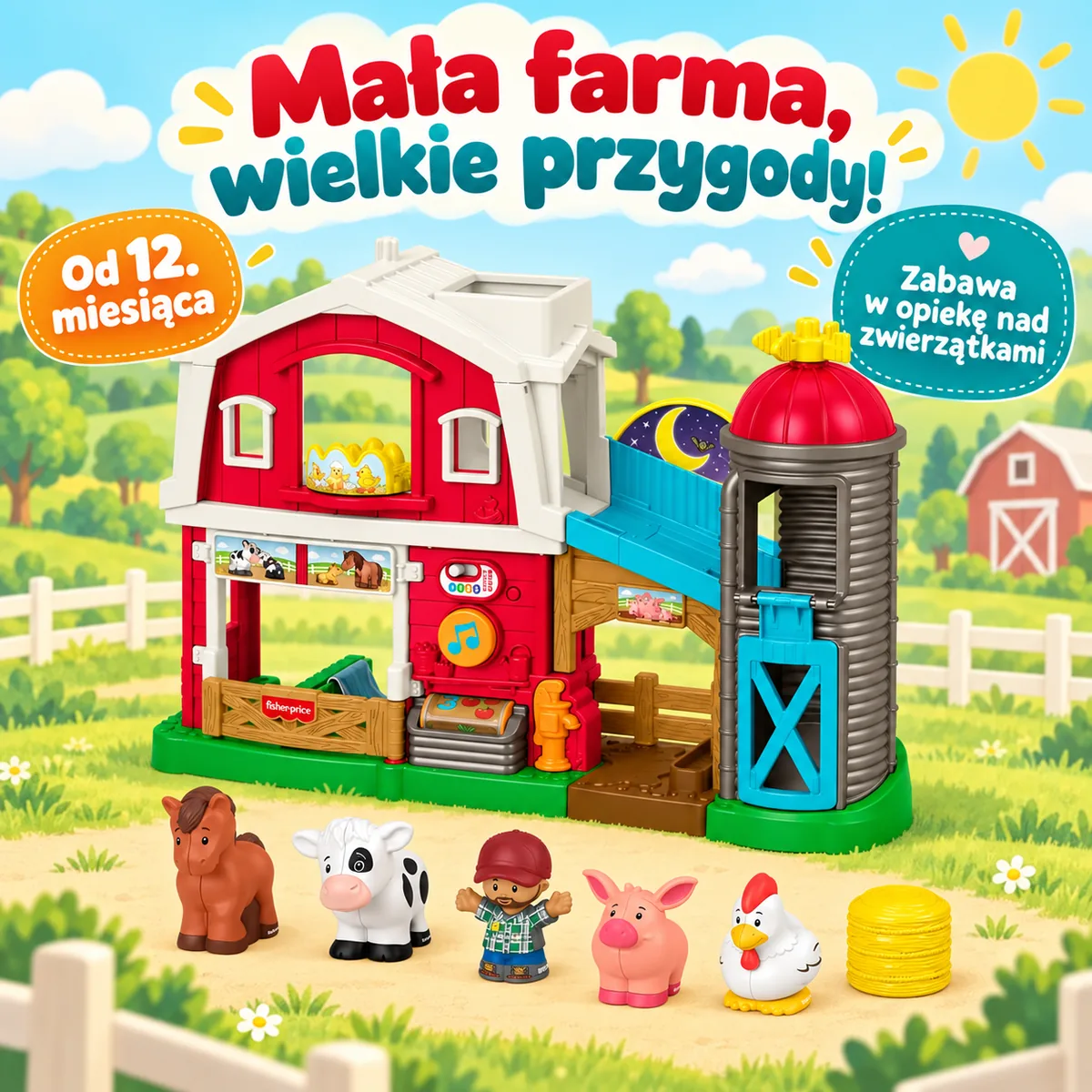 Fisher-Price Farma JGX10 od 12. miesiąca: zestaw ze zwierzątkami