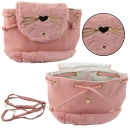 Plecak Dziecięcy Pluszowy Uszy Regulowany Pasek Różowy 22cm 4L