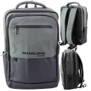 Plecak Miejski Biznesowy USB Kieszeń Na Laptopa Czarno Szary 16L 41cm