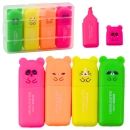 Zestaw Mini Zakreślacze Misie Kolorowe Plastikowe Etui 5szt