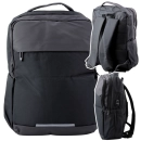 Plecak Miejski Biznesowy USB Kieszeń na Laptopa Czarny 16L 45cm