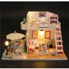 Domek dla lalek drewniany model do złożenia LED 19,5cm