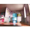 Domek dla lalek drewniany MDF mebelki 70cm różowy LED