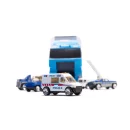 Transporter ciężarówka TIR wyrzutnia + metalowe auta policja