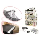 Domek dla lalek drewniany MDF mebelki 122cm XXL LED