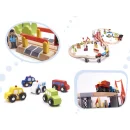 Kolejka drewniana pociąg tor samochodowy 70 elementów