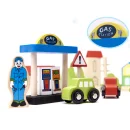 Kolejka drewniana pociąg tor samochodowy 70 elementów