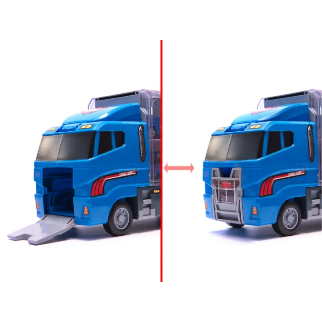 Transporter ciężarówka TIR wyrzutnia + metalowe auta policja