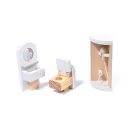 Domek dla lalek drewniany MDF mebelki 78cm czarny LED