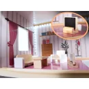 Domek dla lalek drewniany MDF mebelki 78cm czarny LED