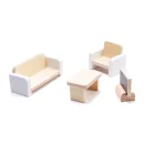 Domek dla lalek drewniany MDF mebelki 78cm czarny LED