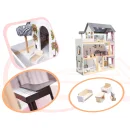 Domek dla lalek drewniany MDF mebelki 78cm czarny LED