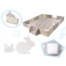 Mata edukacyjna piankowa puzzle kojec szara ecru 30 x 30 cm 36 elementów