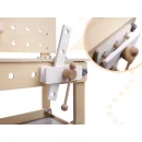 Warsztat z narzędziami drewniany na stoliku zestaw majsterkowicza