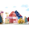 Klocki drewniane edukacyjne miasto puzzle 100el.