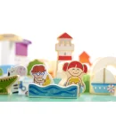 Klocki drewniane edukacyjne miasto puzzle 120el.