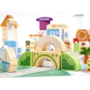 Klocki drewniane edukacyjne miasto puzzle 120el.