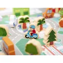 Klocki drewniane edukacyjne miasto puzzle 120el.