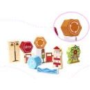 Klocki drewniane edukacyjne miasto puzzle 120el.