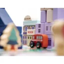 Klocki drewniane edukacyjne miasto puzzle 135el.