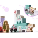 Klocki drewniane edukacyjne miasto puzzle 135el.