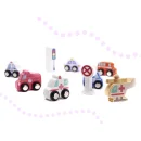 Klocki drewniane edukacyjne miasto puzzle 135el.