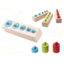 Odważniki cylindry drewniane montessori kolorowe