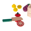 Warzywa drewniane do krojenia na magnes w skrzynce + akcesoria