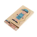Puzzle drewniane warstwowe budowa ciała montessori chłopiec