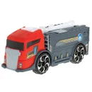 TIR laweta ciężarówka samochód transporter naczepa 2w1 parking resoraki straż pożarna 2 auta czerwone