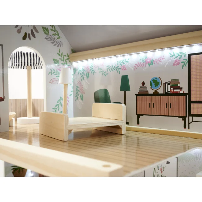 Domek dla lalek drewniany LULILO FLORO boho LED 78cm