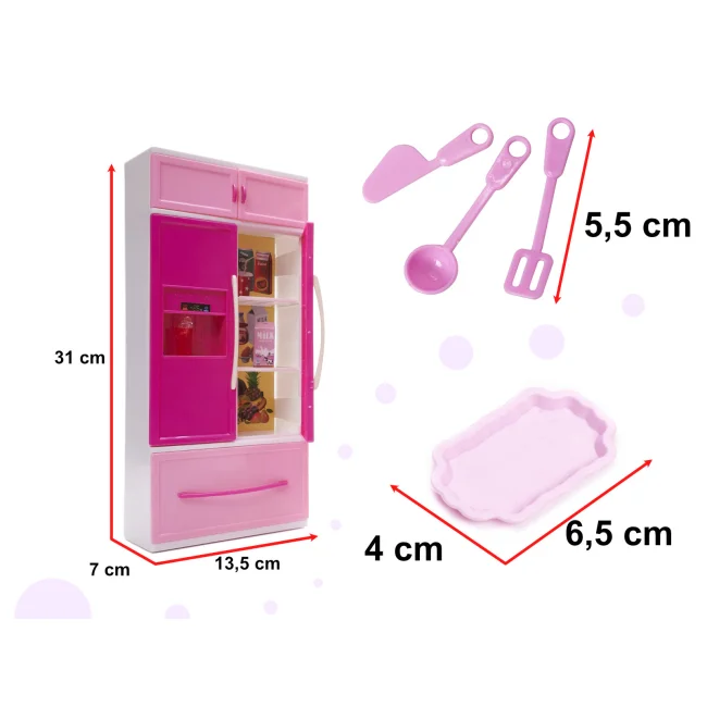 Mebelki dla lalek kuchnia 4 segmenty dźwięki LED 48cm