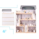 Domek dla lalek drewniany mebelki 80cm