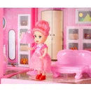 Domek dla lalek  Villa lalka mebelki zestaw różowy 44cm