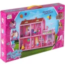 Domek dla lalek  Villa lalka mebelki zestaw różowy 44cm