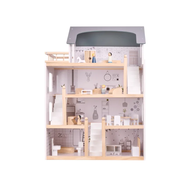 Domek dla lalek drewniany mebelki 80cm