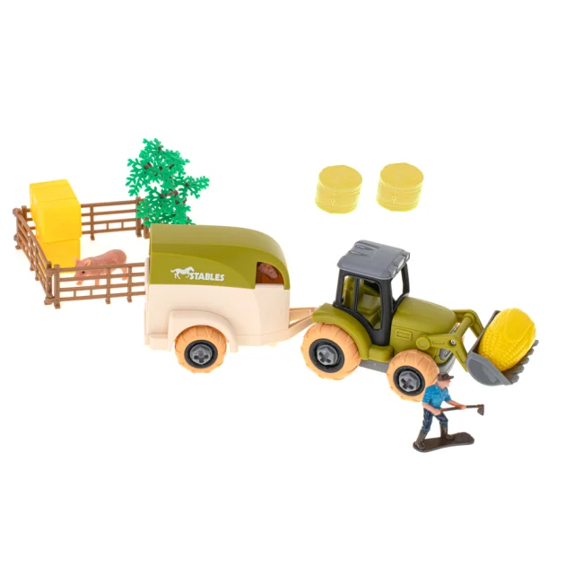 Gospodarstwo rolne farma traktor kombajn maszyny rolnicze zwierzęta zagroda konie + narzędzia wkrętarka