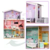 Domek dla lalek drewniany mebelki pastelowy 117cm