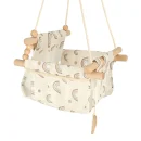 Huśtawka dla dzieci materiałowa do domu drewniana tęcza