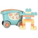 Klocki konstrukcyjne zestaw w wózku pojemniku z pokrywą 32el.