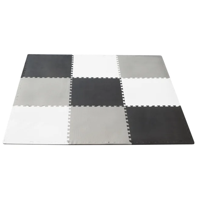 Mata edukacyjna piankowa puzzle szara 180 x 180 cm 9 elementów