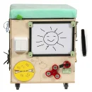 Pufa ze schowkiem dla dzieci kostka manipulacyjna