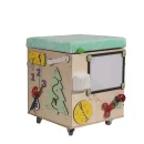 Pufa ze schowkiem dla dzieci kostka manipulacyjna