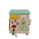 Pufa ze schowkiem dla dzieci kostka manipulacyjna