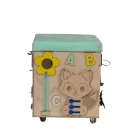 Pufa ze schowkiem dla dzieci kostka manipulacyjna