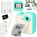 Aparat fotograficzny natychmiastowy drukarka termiczna + wkłady karta 32GB zielony