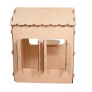 Domek ogrodowy drewniany stolik tablica kredowa 86 x 137 x 105 cm