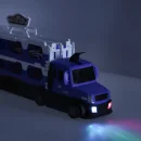 TIR Laweta samochód transporter pojazd składany XXL 10 aut niebieski